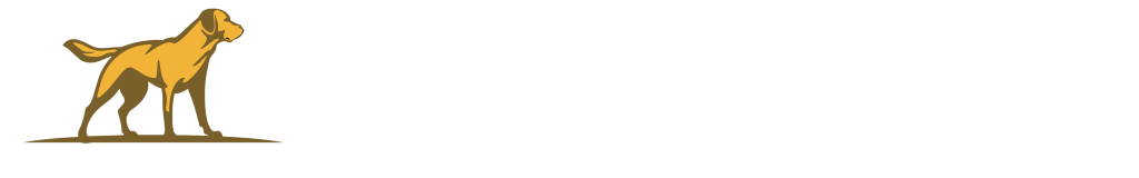 Labrador Logo (white text with a cute dog!)